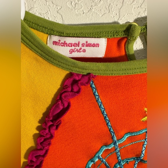 Michael Simon Halloween Dress Girl 4 Orange Spider Candy Corn Vintage Ugly RARE - Picture 6 of 10